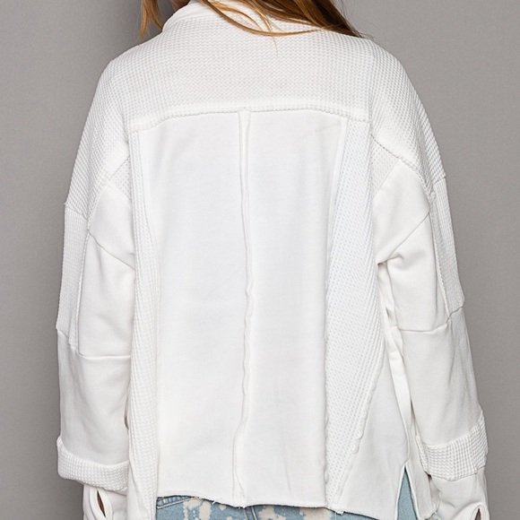 POL French terry/waffle knit Shacket - Picture 4 of 4